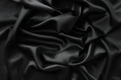 ткань черный атлас атлас шелк однотонная черная Италия