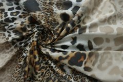 ткань сатин с леопардовым принтом (купон) сатин хлопок леопард разноцветная Италия