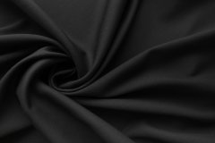 ткань черная шерсть с эластаном костюмно-плательная шерсть однотонная черная Италия