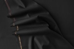 ткань черная шерсть костюмно-плательная шерсть однотонная черная Италия