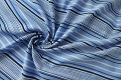 ткань шелк в полоску костюмно-плательная шелк в полоску синяя Италия